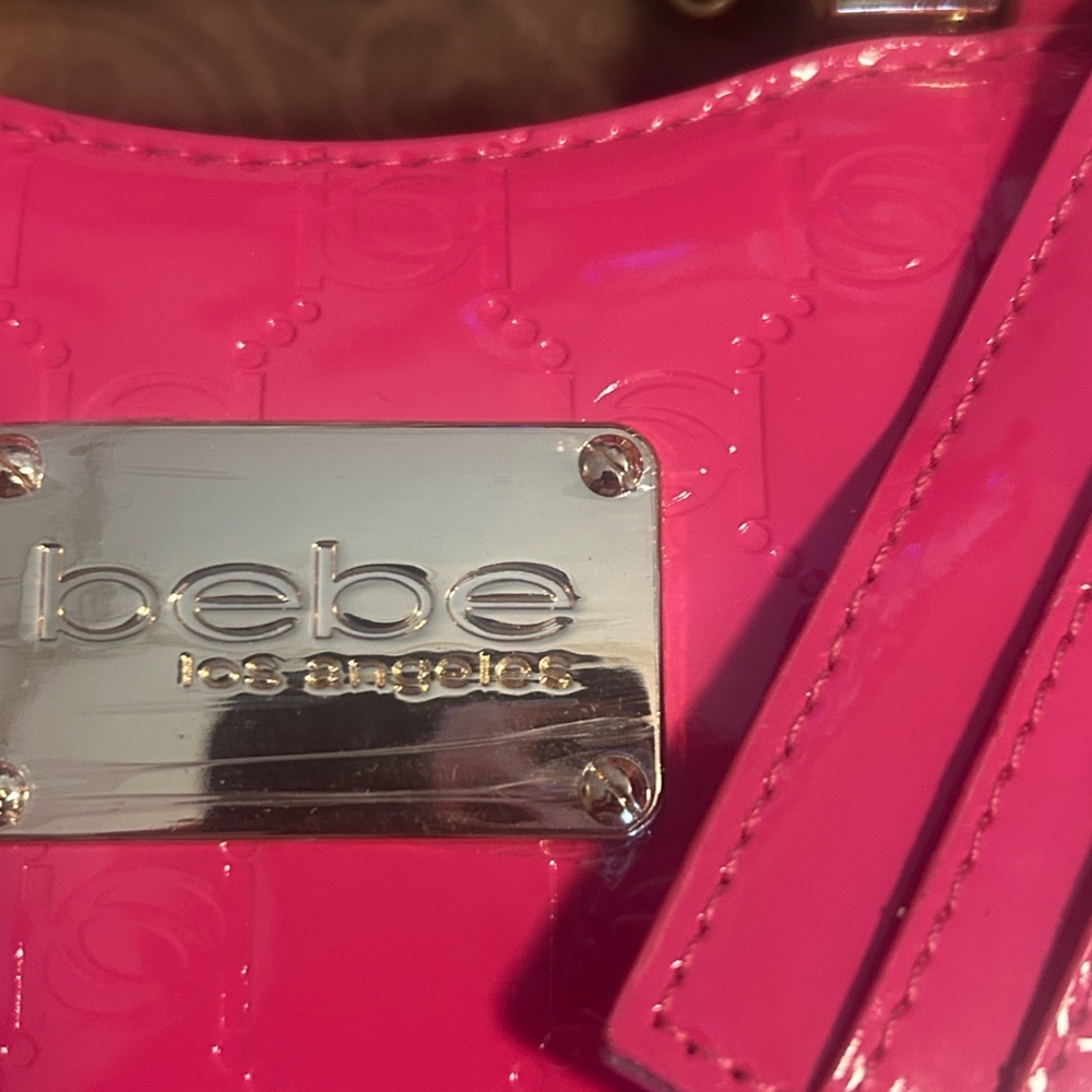 Bebe hot Pink cross body with Gold Accents - Picture 4 of 11
